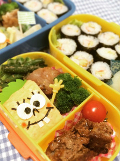 スポンジボブ弁当!簡単キャラ弁-レシピのメイン写真