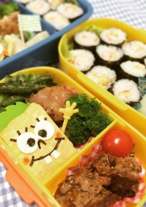 スポンジボブ弁当！簡単キャラ弁-レシピのメイン写真