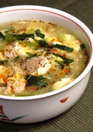 豆腐と春野菜のにんにく酸辣湯-レシピのメイン写真