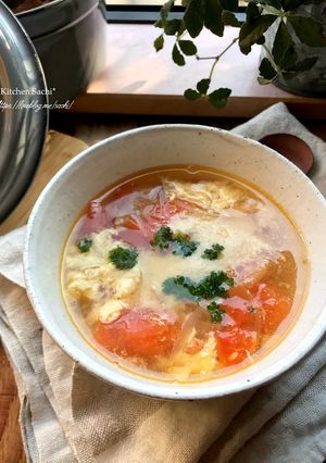 トマトと玉子のコンソメスープ-レシピのメイン写真