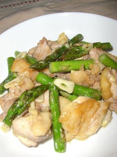鶏とアスパラのにんにくマヨ炒め!-レシピのメイン写真