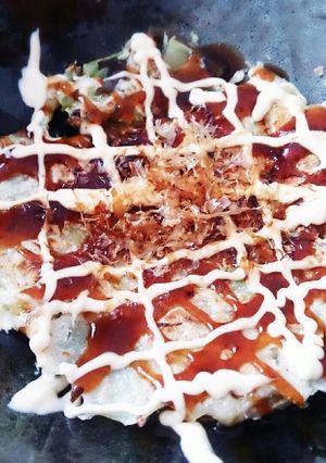 キャベツだけ！な簡単お好み焼き♪卵無し！-レシピのメイン写真