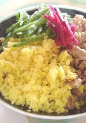 鶏そぼろの三色丼♪-レシピのメイン写真