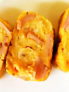 お弁当に!ハム入り卵焼きの粒マスタード味-レシピのメイン写真