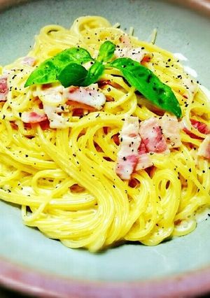 フライパンだけで簡単カルボナーラ風-レシピのメイン写真