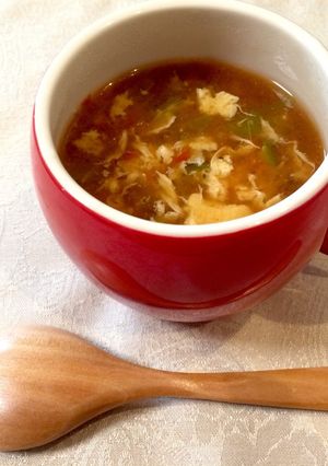 中華スープ 玉子スープからトマトスープ-レシピのメイン写真
