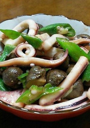 簡単 むかごとイカとおくら炒め-レシピのメイン写真