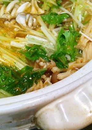 茸と水菜のぽかぽかコチュ鍋-レシピのメイン写真