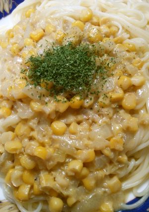 簡単ランチ！コーンクリームの パスタ♪*-レシピのメイン写真