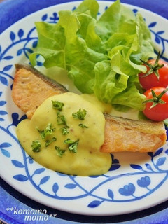 ◆鮭のムニエル◆さつまいも粒マスソース-レシピのメイン写真