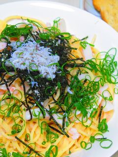 簡単!明太子とイカとシラスのスパゲティ-レシピのメイン写真