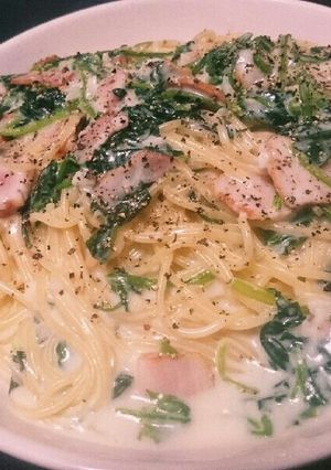 ほうれん草とベーコンのクリームパスタ-レシピのメイン写真