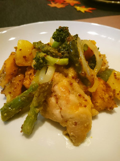 鶏モモ肉と野菜のハニーマスタード和え-レシピのメイン写真