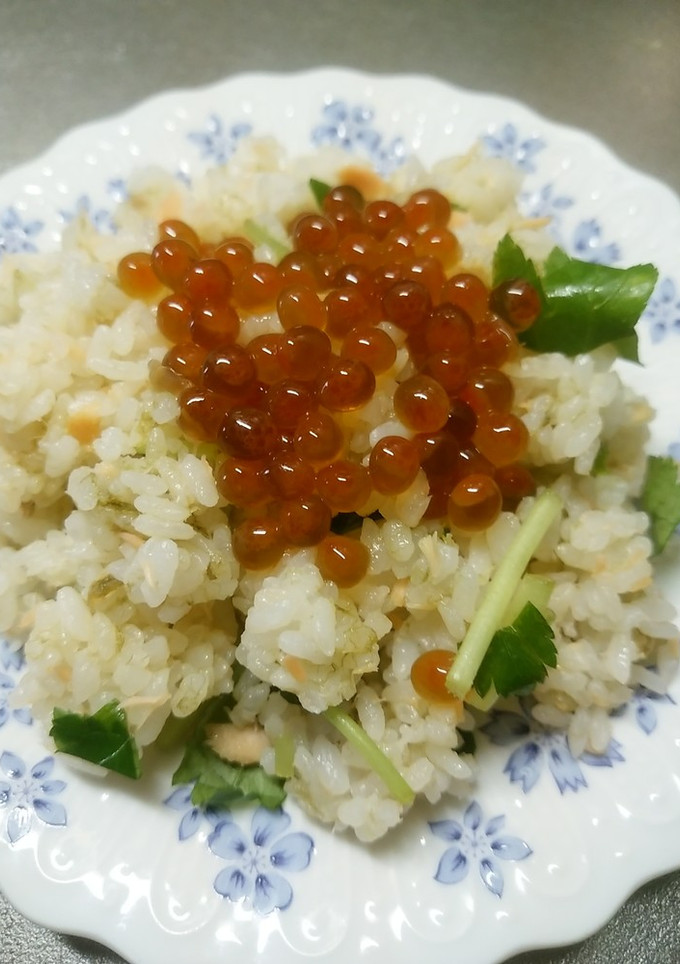 鮭と三つ葉のとろろ昆布混ぜご飯-レシピのメイン写真