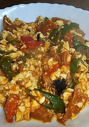 ナポリタン仕立ての煎り豆腐-レシピのメイン写真