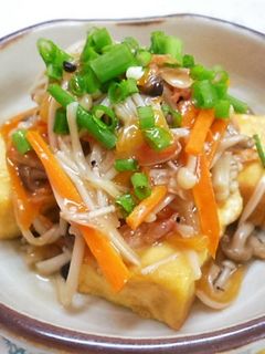焼きこうや豆腐のキノコあんかけ-レシピのメイン写真