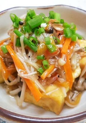 焼きこうや豆腐のキノコあんかけ-レシピのメイン写真