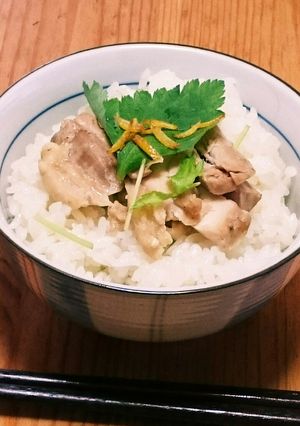 絶品！柚子と鶏肉の炊き込みご飯-レシピのメイン写真
