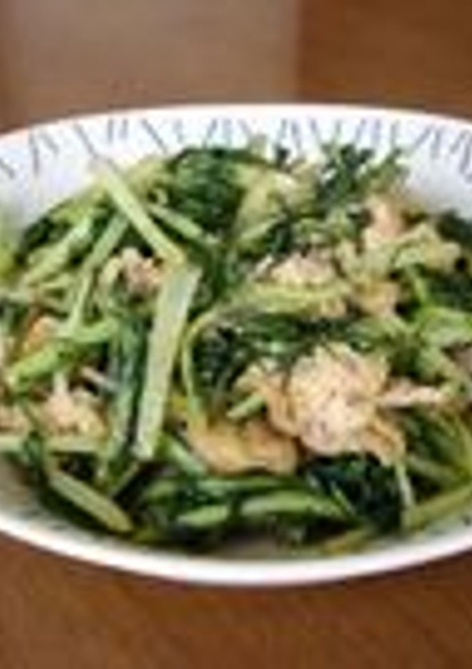 水菜と油揚げのごま油炒め-レシピのメイン写真