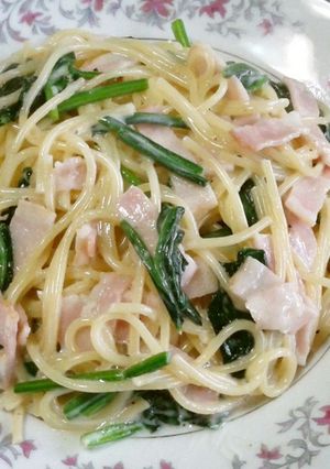 ベーコンほうれん草テキトークリームパスタ-レシピのメイン写真