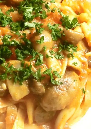 きのこのトマトクリームパスタ-レシピのメイン写真