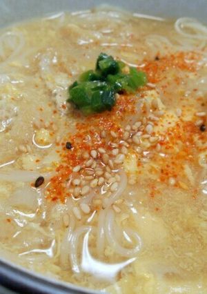 あったか朝ご飯＊朝の手間なし煮麺(温麺)-レシピのメイン写真
