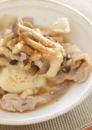 レンジでチンだけ!きのこ肉豆腐-レシピのメイン写真