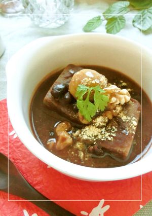 ❂高野豆腐❂で 珈琲ぜんざい風。-レシピのメイン写真