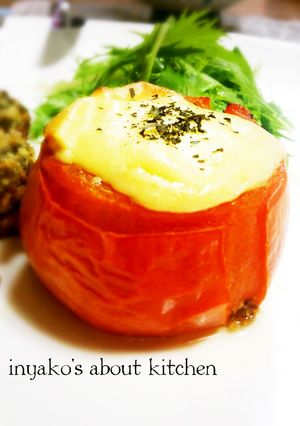 トマトのチーズカップ焼き(付合わせに○）-レシピのメイン写真