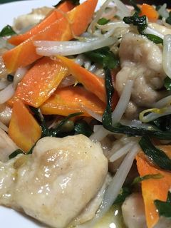 ニラともやしと鶏肉炒め-レシピのメイン写真