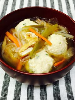 ふわふわ 鶏団子 と 野菜の お汁-レシピのメイン写真