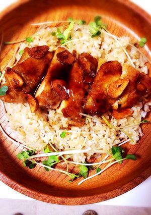 照り焼きチキンの醤油ガーリックライス♡-レシピのメイン写真