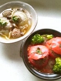 トマトと玉ねぎ♡2種の肉詰め♪-レシピのメイン写真