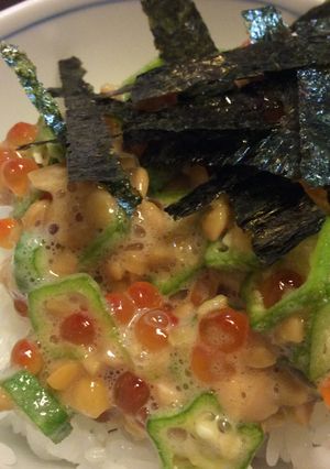 納豆、イクラ丼-レシピのメイン写真