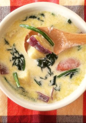さつまいもとほうれん草のミルクスープ＊-レシピのメイン写真