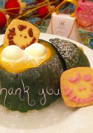 かぼちゃ丸ごと❤️ハロウィンプリン♡-レシピのメイン写真
