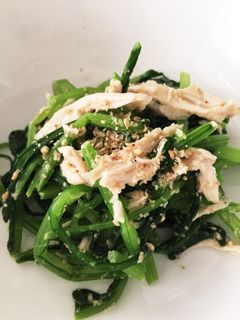 水菜と鶏ささみのわさびマヨネーズ和え-レシピのメイン写真