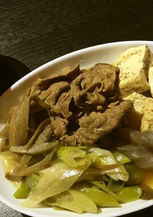 ご飯が進む！すき焼風ごぼうと肉豆腐-レシピのメイン写真