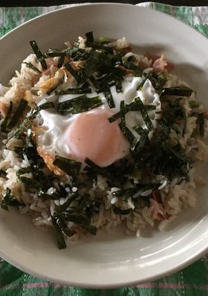 野沢菜・ベーコンチャーハン♫目玉焼きのせ-レシピのメイン写真
