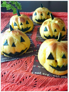 ハロウィン☆可愛いお化けかぼちゃのパン★-レシピのメイン写真