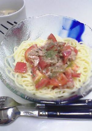 ツナとトマトの冷静パスタ。-レシピのメイン写真