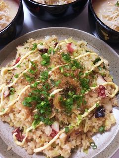 冷ごはんで♪♪たこ焼き風チャーハン-レシピのメイン写真