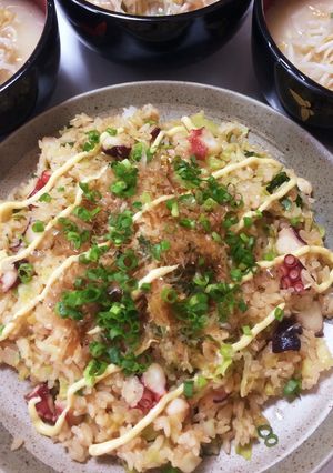 冷ごはんで♪♪たこ焼き風チャーハン-レシピのメイン写真