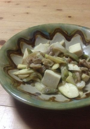 高野豆腐とマコモダケ炒めもの-レシピのメイン写真