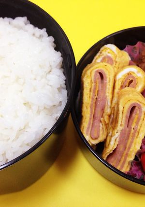 今日の旦那さん弁当 卵焼きはハム入り-レシピのメイン写真
