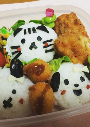 ♡動物デコ弁♡うさぎ、ねこ、いぬ-レシピのメイン写真