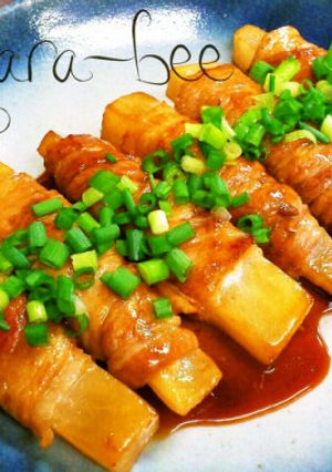 節約レシピ＊ご飯が進む♪甘辛肉巻き大根-レシピのメイン写真