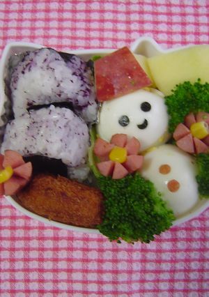 雪だるま弁当-レシピのメイン写真