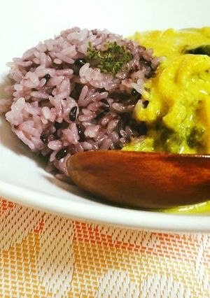 坊ちゃん南瓜と押麦の黒米カレー-レシピのメイン写真