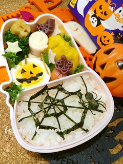 ハロウィン簡単スパイダーキャラ弁-レシピのメイン写真
